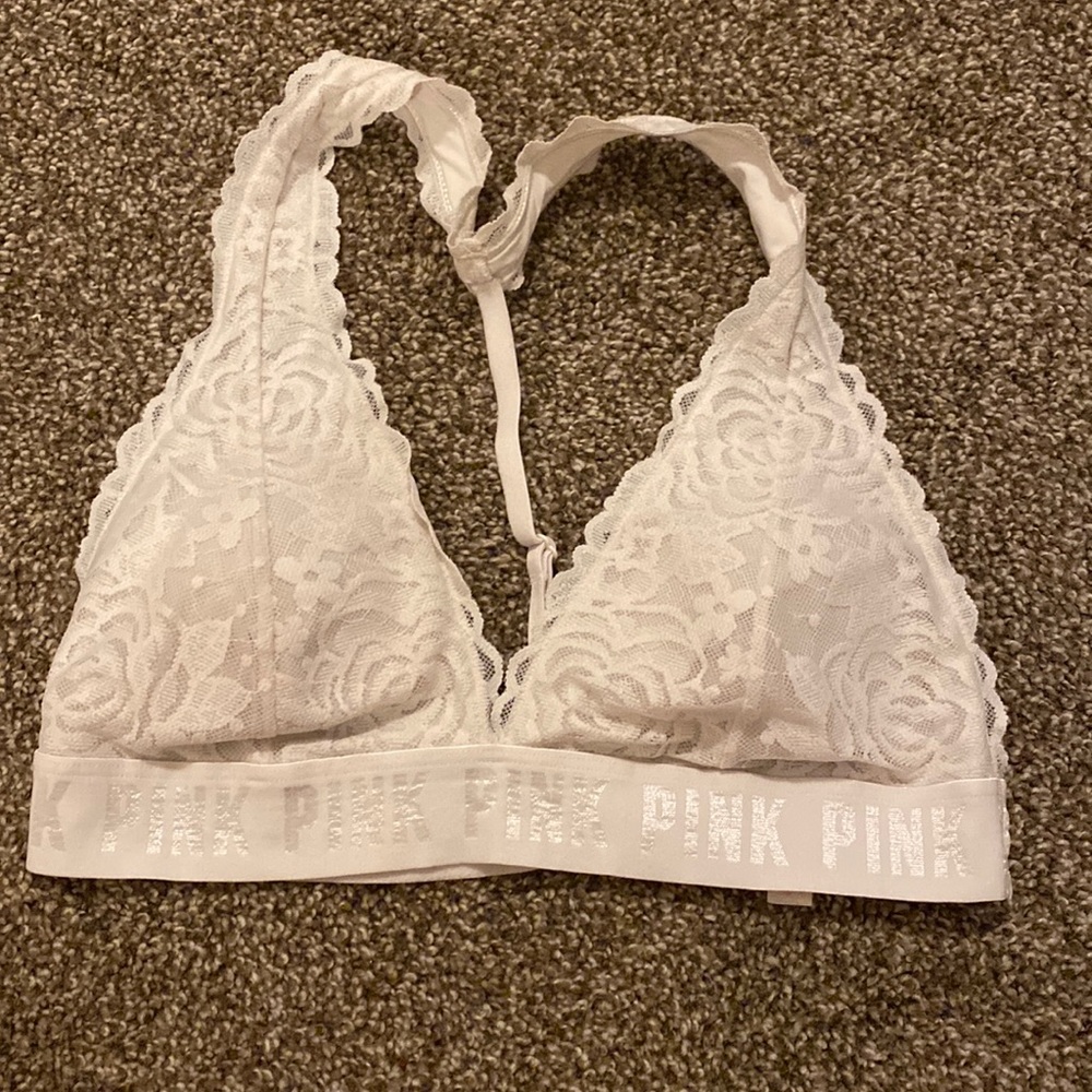 PINK lace bralette. Size large